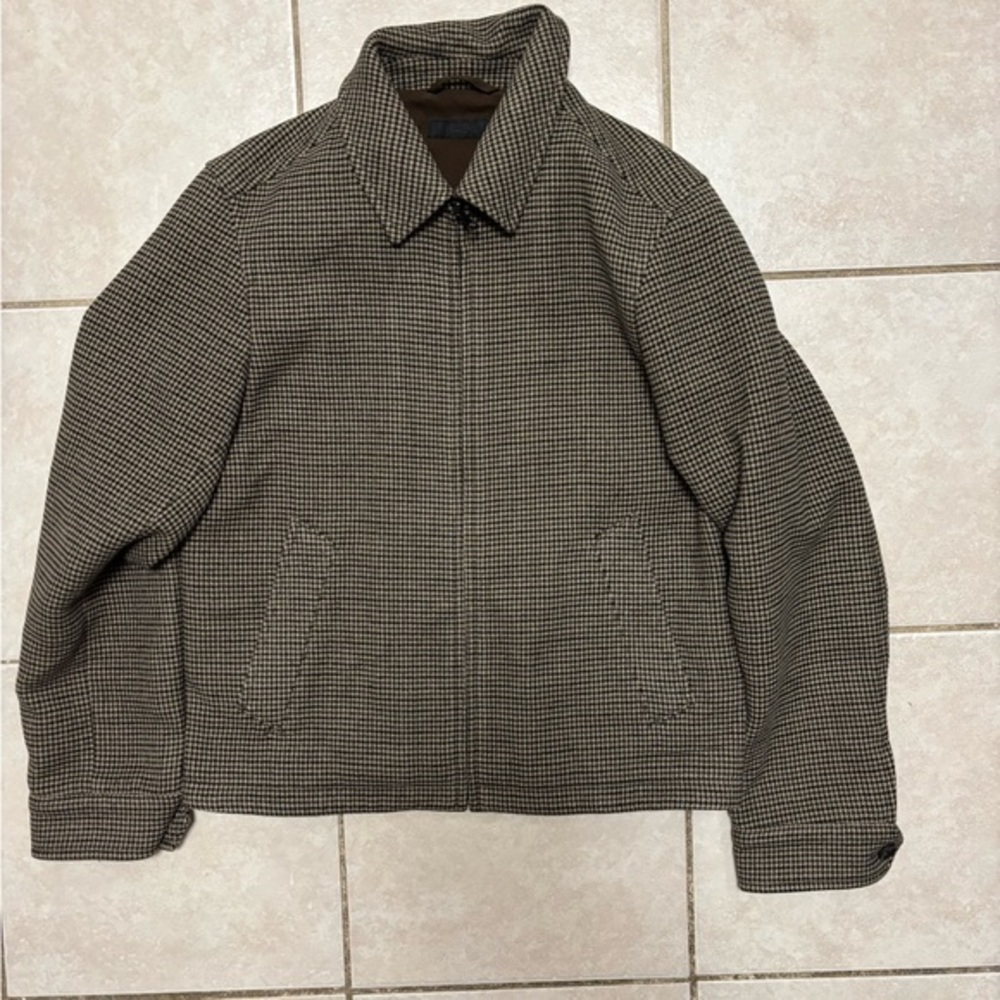 Uniqlo Single Collar Short Jacket | Checked Brown XXS